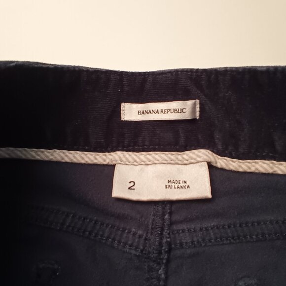 Banana Republic Corduroy Jeans Size 2 Low Rise Slim Leg Black Color - Picture 5 of 9
